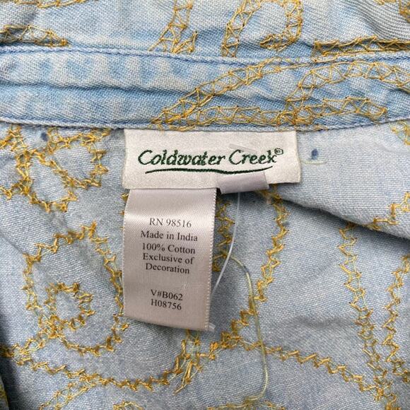 90s Denim Embroidered Shirt Jacket - Picture 3 of 5